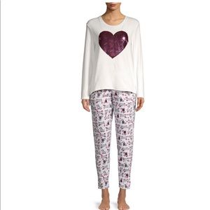 NWT *Exclusive* Roudelain 3- Piece Sequin Heart and Dog Printed Pajama G…